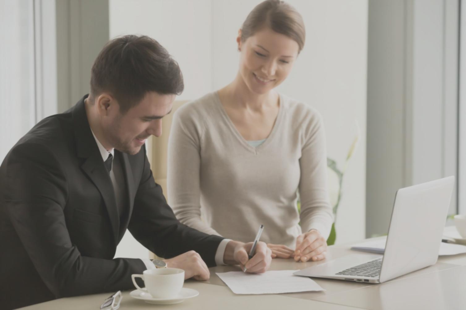 Financial planning session with business forecasting documents